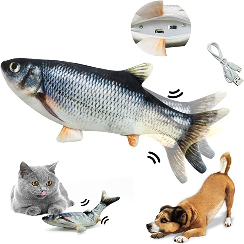 Power Tools Cat - Jouet pour chat poisson électrique USB,
