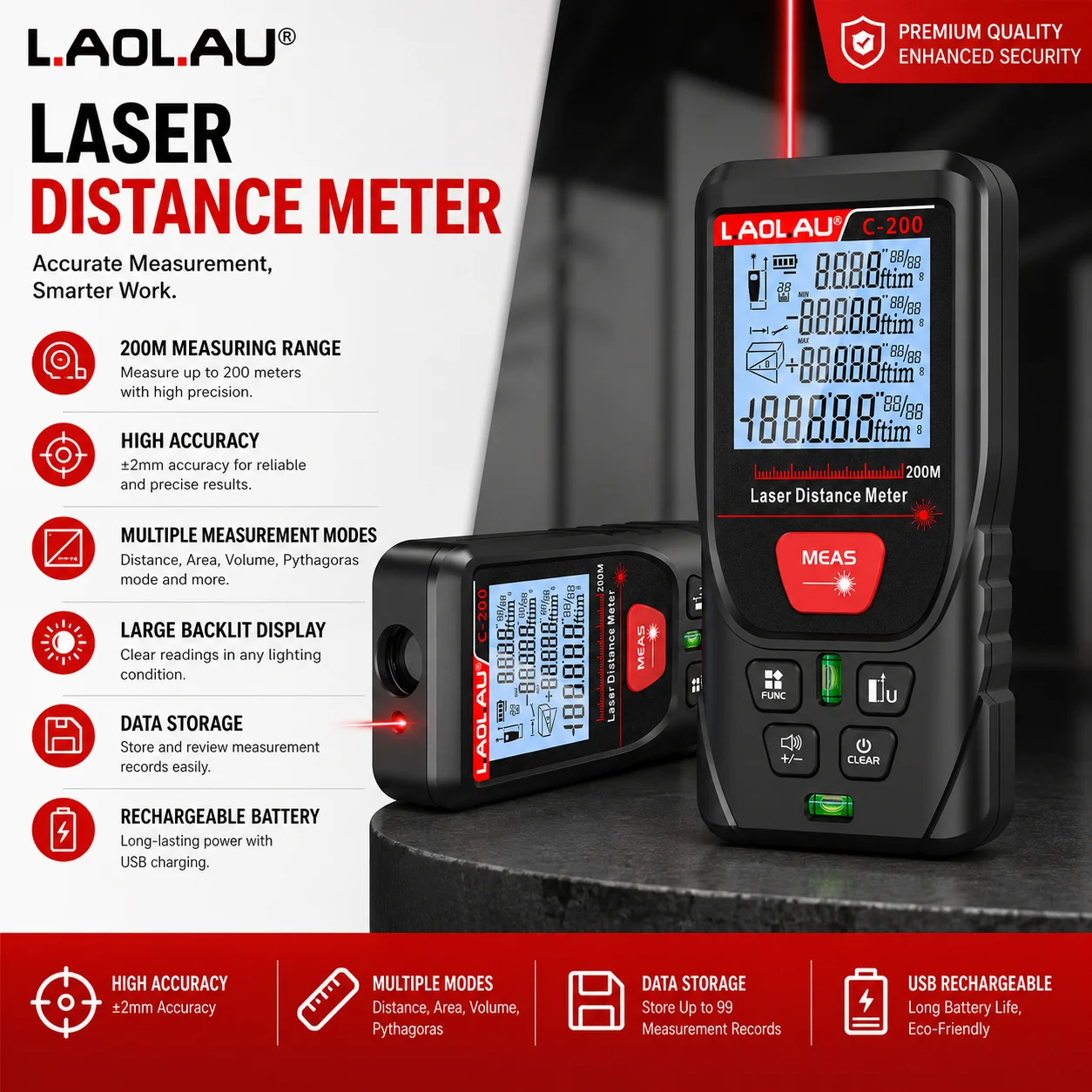 Télémètre laser numérique LAOL - Power Tools Red avis et prix